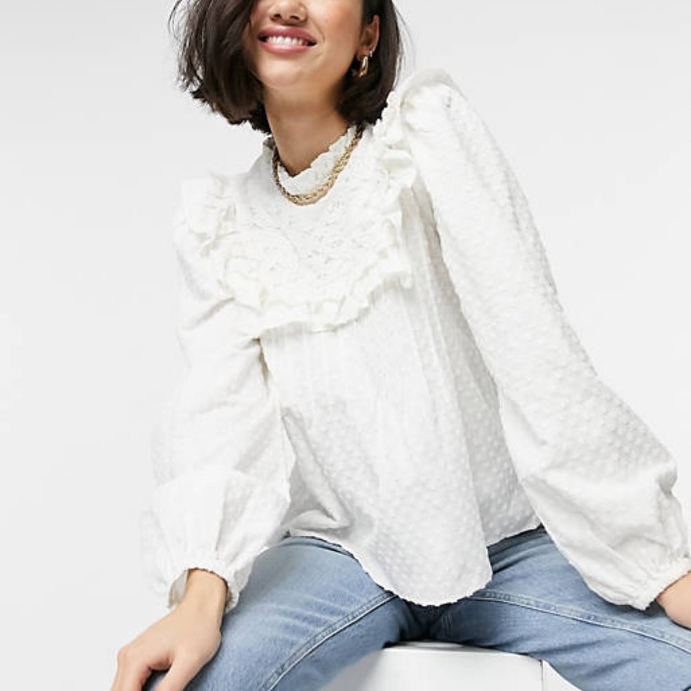 NWT & Other Stories embroidered white blouse XS